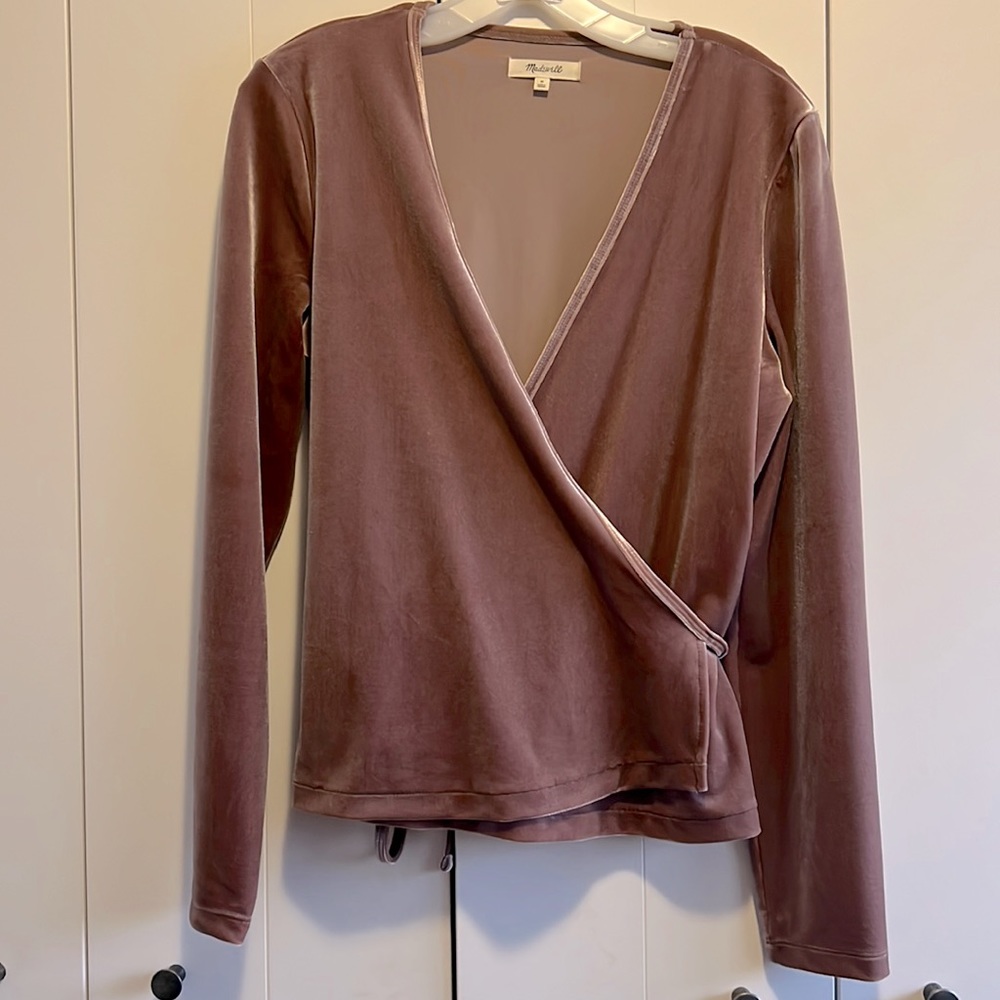 Madewell velvet wrap top. Size medium
